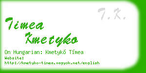 timea kmetyko business card